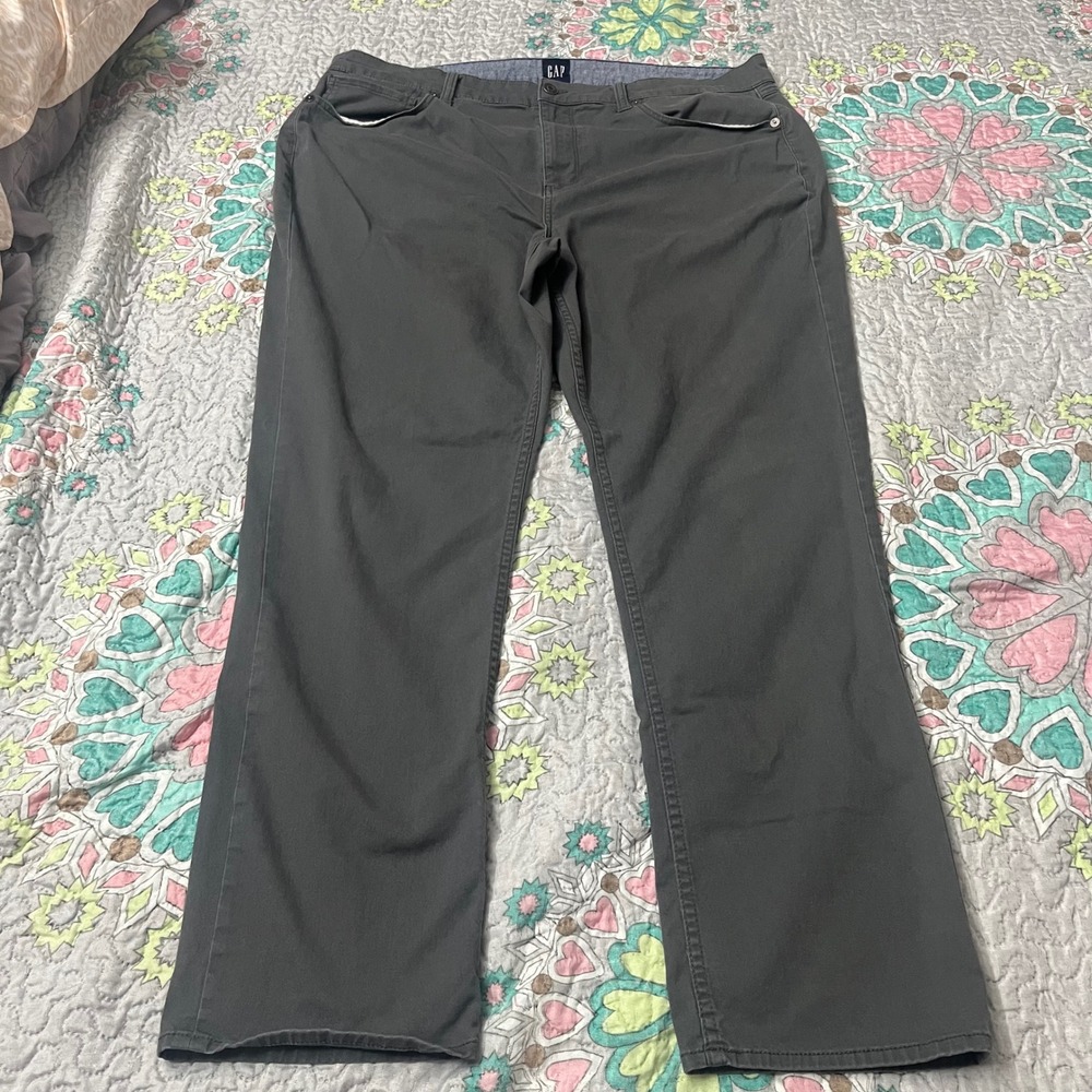 Gap‎ Mens 5-Pocket Chino Pants Charcoal Gray Straight Leg 40x32 Stretch Casual